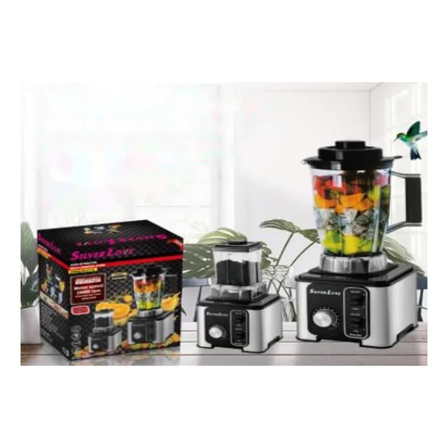 Güclü blender 2-si 1-də, 4 l, gümüşü, şəkil 1