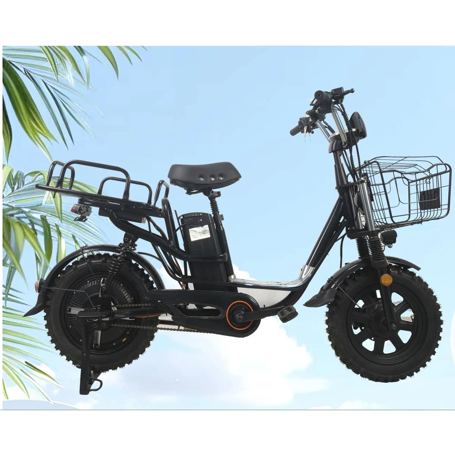 Kuryer elektrik velosipedi, yük baqajlı, 800 Vt, 45 km/saat, şəkil 1