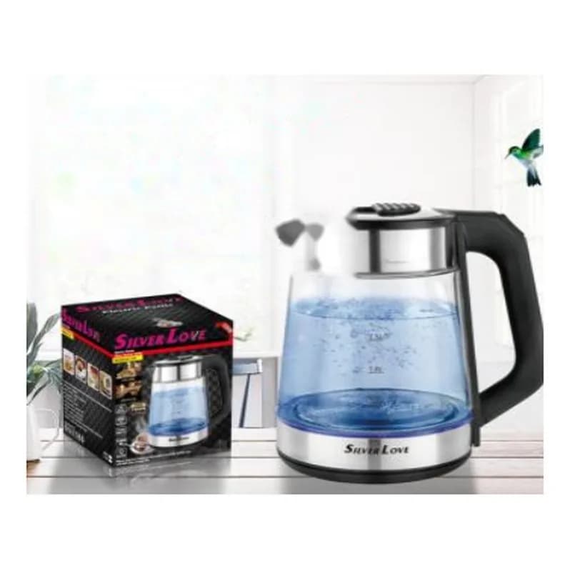 Şüşə elektrik çaydanı, 1,8 l, işıqlı, şəkil 1