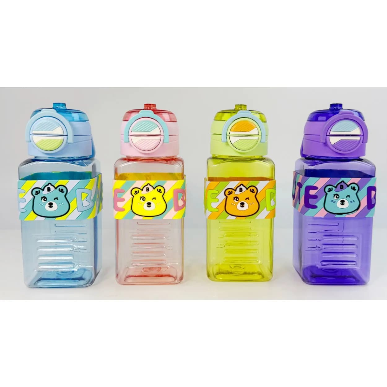 Uşaq su qabı, kvadrat, ayıcıq fiqurlu, 600 ml, şəkil 1