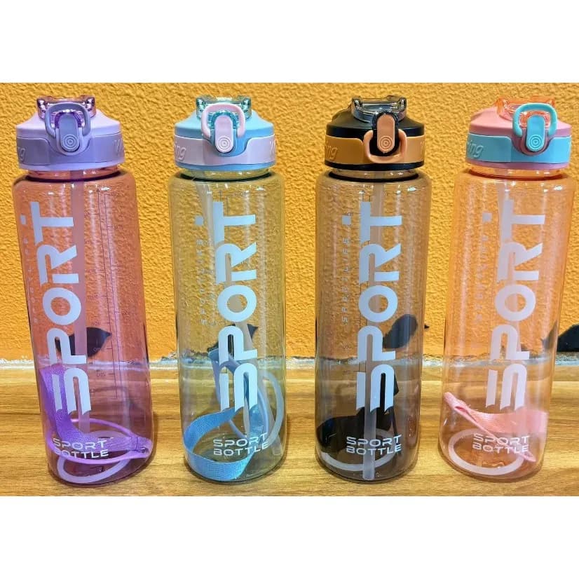 İdman su qabı, şəffaf, 1000 ml, şəkil 1