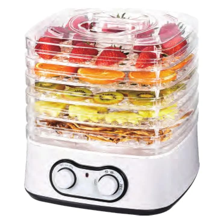 Kvadrat meyvə-tərəvəz quruducusu, 5 sini, 250 Vt, kompakt, şəkil 1