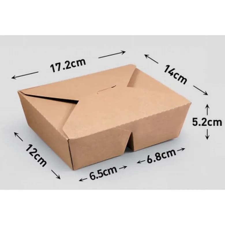 İki bölməli kraft yemək qutusu, 950-1400 ml, şəkil 1