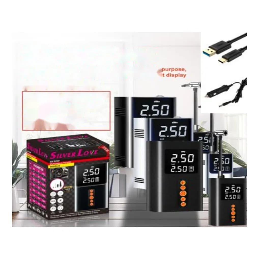 Alüminium gövdəli şin nasosu, 2 x 2000 mAh, 150 PSI, A9, şəkil 1