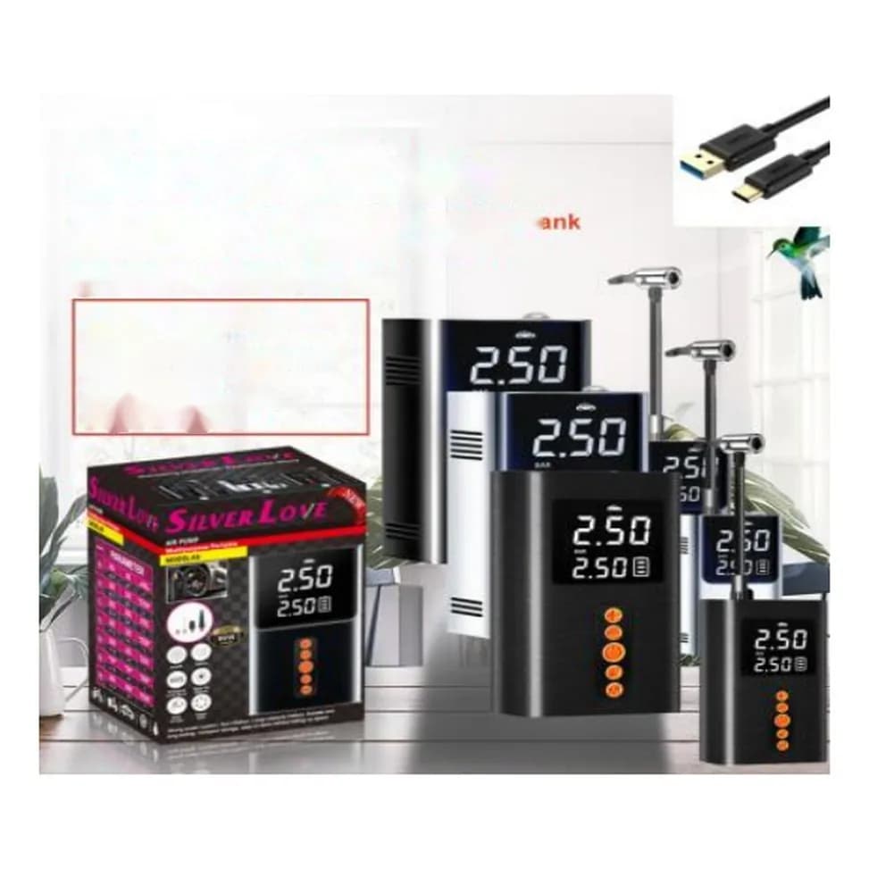 Alüminium gövdəli şin nasosu, 2 x 2000 mAh, 150 PSI, A9-2, şəkil 1