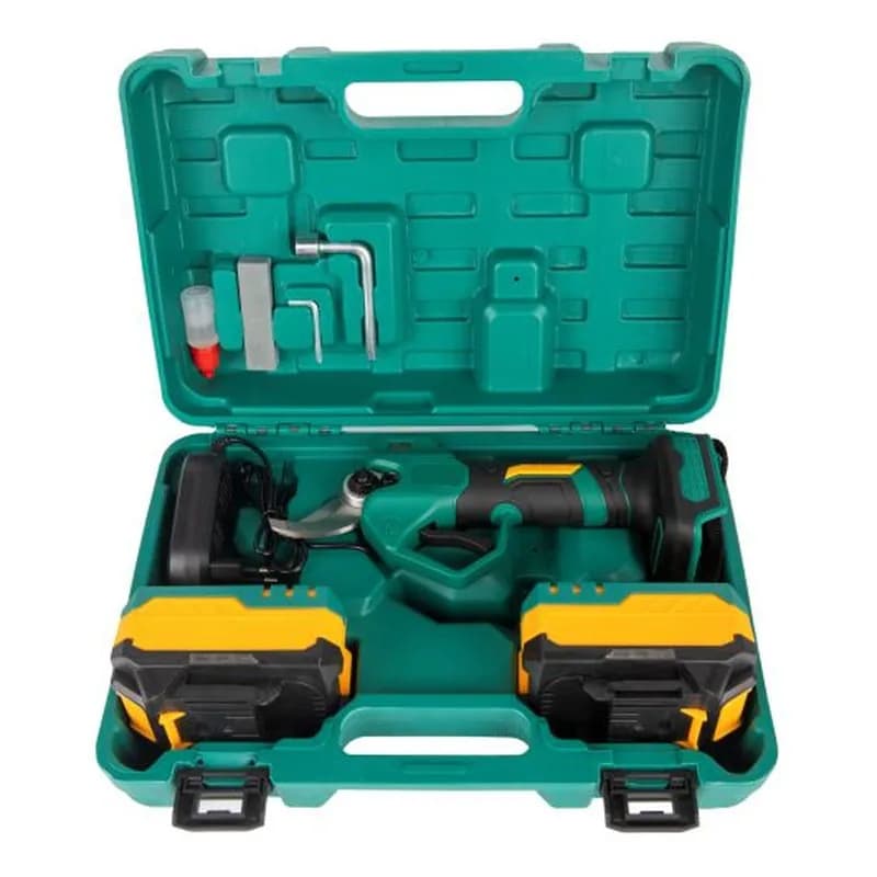 Fırçasız akkumulyatorlu bağ qayçısı (sekator) 32 mm, 20V, çamadanda dəst, KY-208, şəkil 1