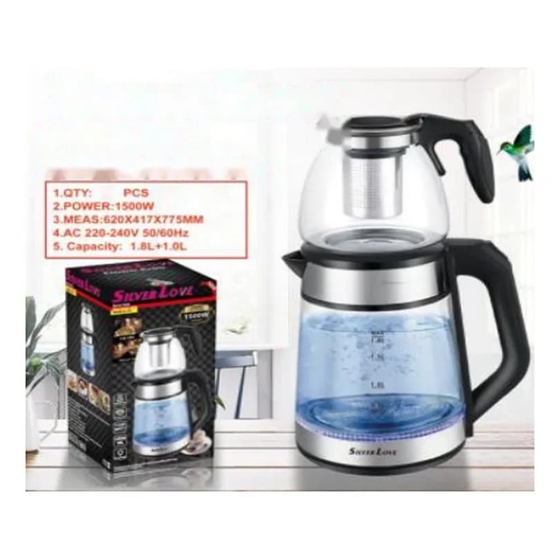 Elektrik çay dəmləyən, şüşə, 1,8 + 1,0 l, şəkil 1