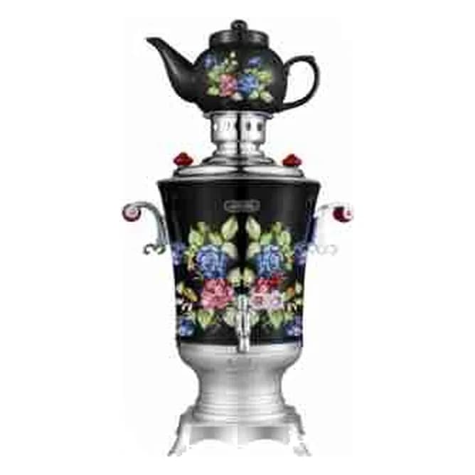 Elektrik samovar 3,2 l, antik örtüklü, çiçək naxışlı, şəkil 1
