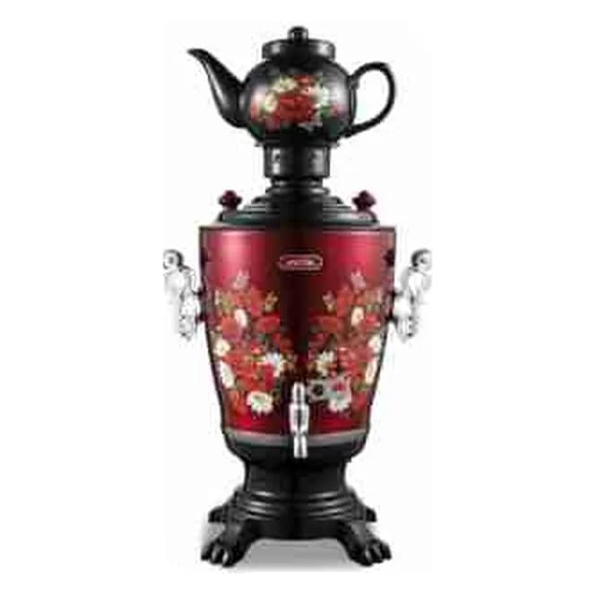 Elektrik samovar 3,2 l, metal tutacaqlı, çiçək naxışlı, şəkil 1
