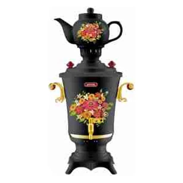 Elektrik samovar 3,2 l, plastik gövdəli, çiçək naxışlı, qızılı tutacaqlı, GL-T20E4, şəkil 1