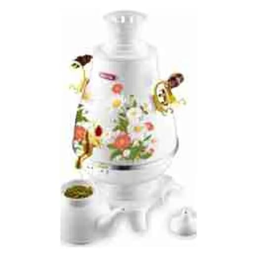 Elektrik samovar 3,2 l, plastik gövdəli, ayaqlı altlıqlı, çiçək naxışlı, şəkil 1
