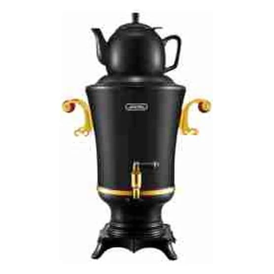 Elektrik samovar 3,2 l, polad gövdəli, qızılı tutacaqlı, şəkil 1