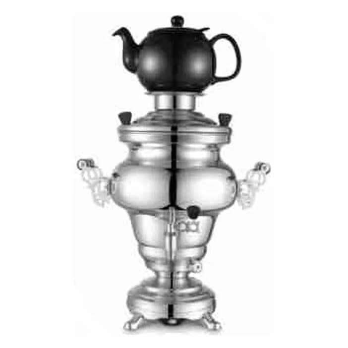 Elektrik samovar 5 l, temperatur nəzarətli, qara çaynikli, şəkil 1