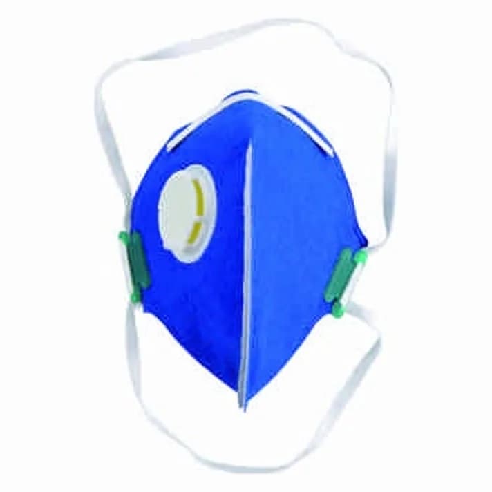 Qatlanan respirator maska, klapanlı, göy, şəkil 1