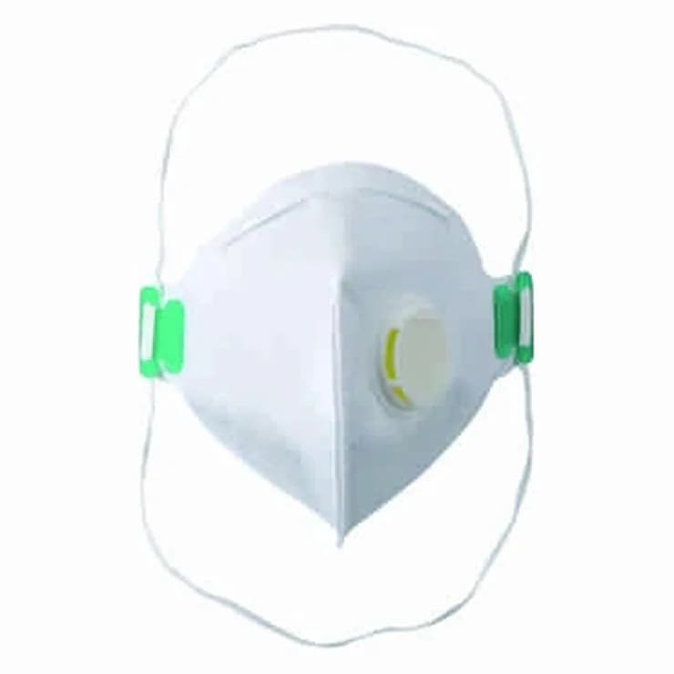 Qatlanan respirator maska, klapanlı, ağ, şəkil 1
