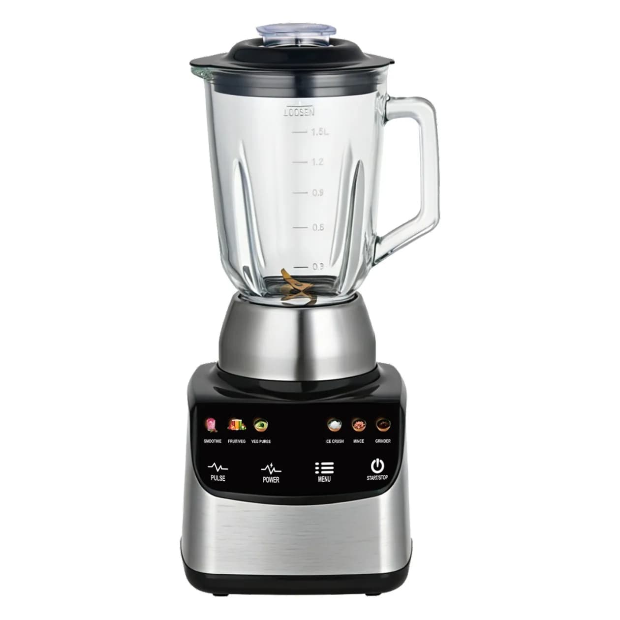 Güclü blender, LCD ekran və 6 proqram, 1,5 l şüşə qab, şəkil 1