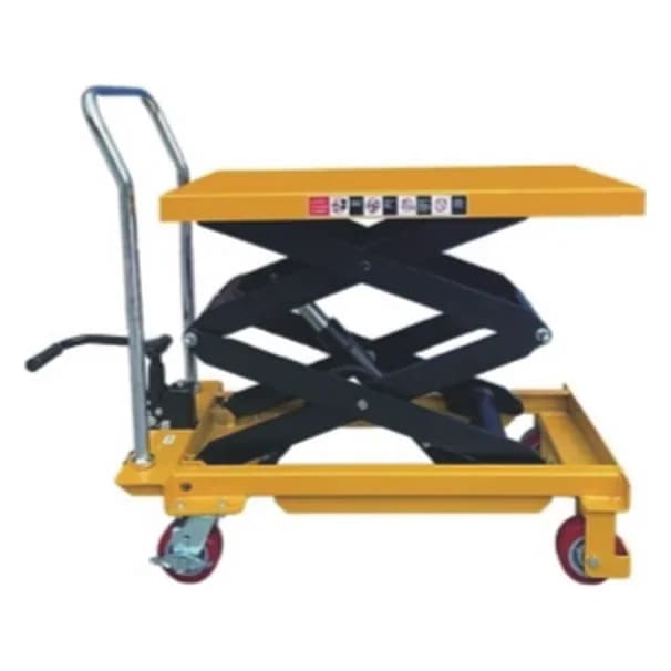Hidravlik qaldırıcı platforma arabası 500 kq ikiqat qayçılı, qaldırma 1500 mm-ə qədər, ayrı nasoslu, şəkil 1