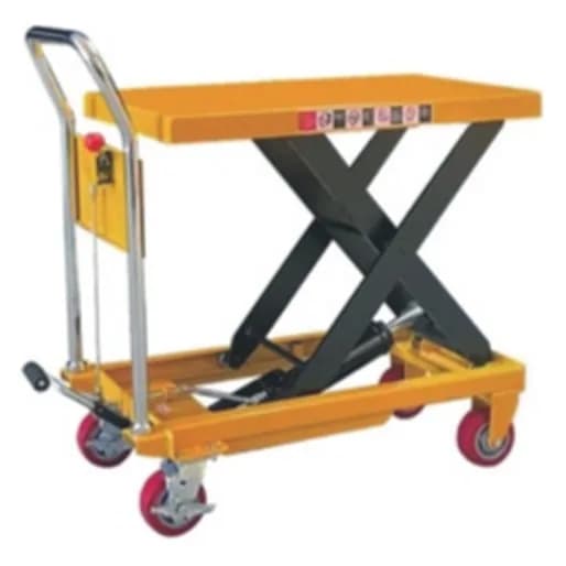 Hidravlik qaldırıcı platforma arabası 500 kq, qaldırma 900 mm-ə qədər, ayaq pedallı, şəkil 1