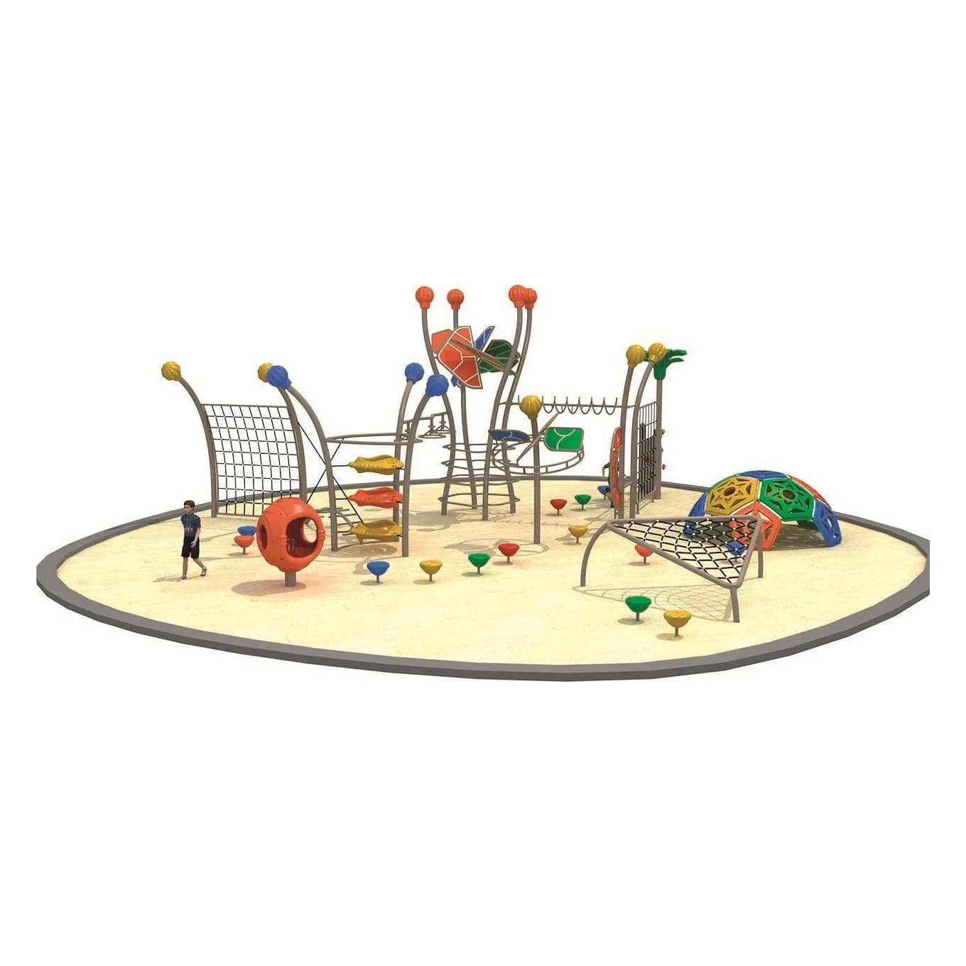 Uşaq dırmanma parkı, oval meydançada, 1220×1210 sm, şəkil 1