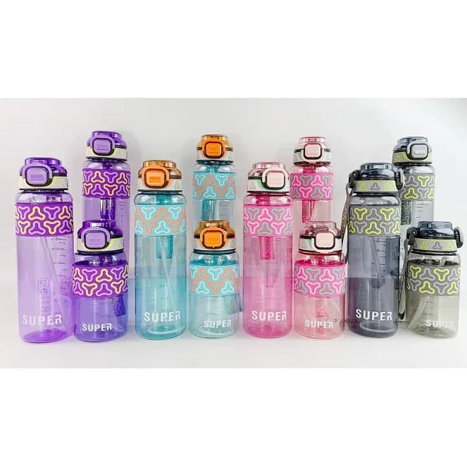 Uşaq su qabı, konstruktor naxışlı, şəffaf, tutacaqlı, 600 / 800 / 1000 ml, şəkil 1