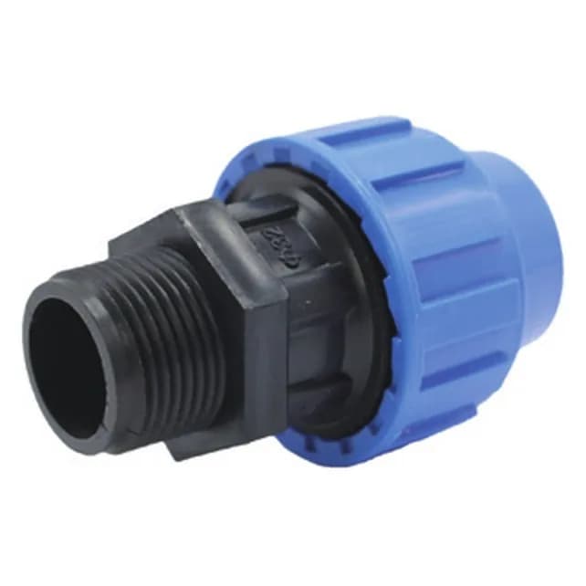 Xarici yivli adapter, PE boru üçün sıxıcı fitinq, 25-110 mm, şəkil 1