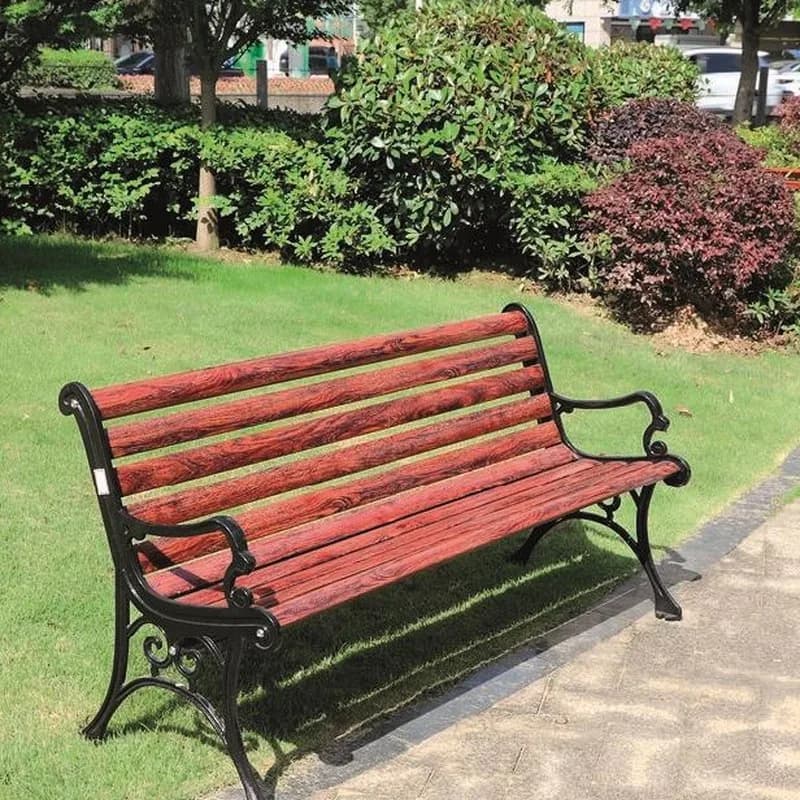 Park skamyası, söykənəcəkli, 120 sm, qara naxışlı ayaqlar, şəkil 1