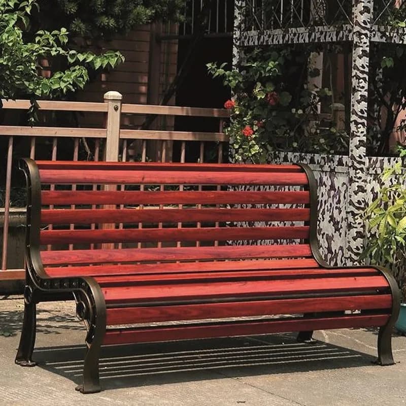 Park skamyası, söykənəcəkli, 120 sm, naxışlı ayaqlar, qıvrım oturacaq, şəkil 1