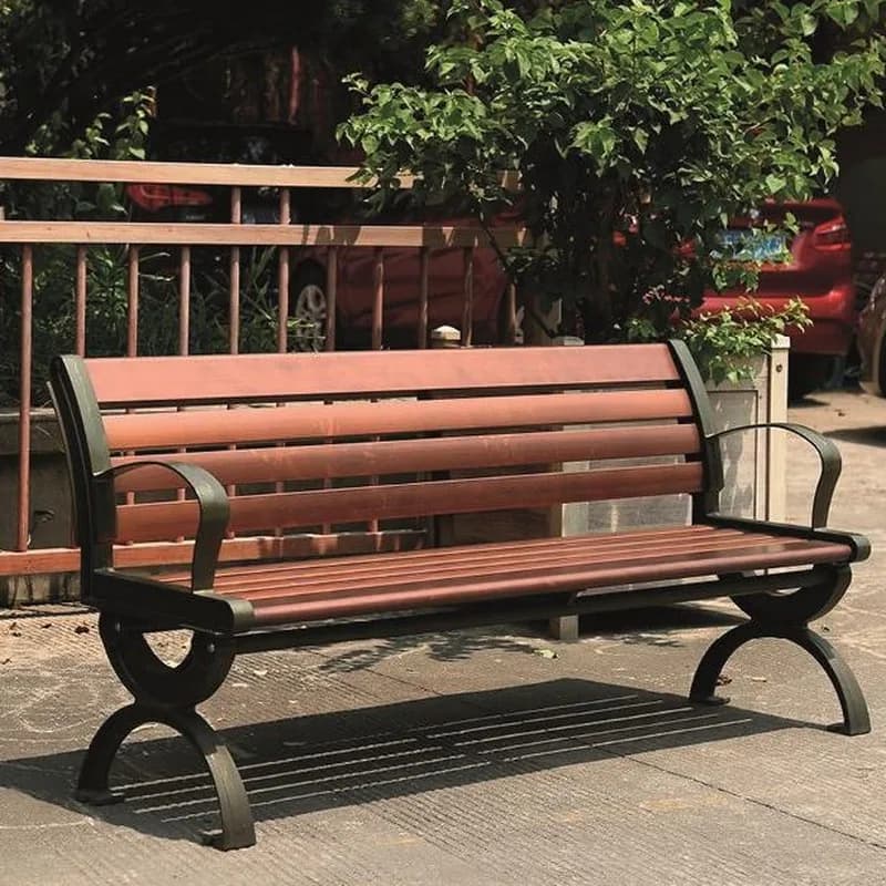 Park skamyası, söykənəcəkli, 150 sm, əyri ayaqlar və qoltuqlar, şəkil 1