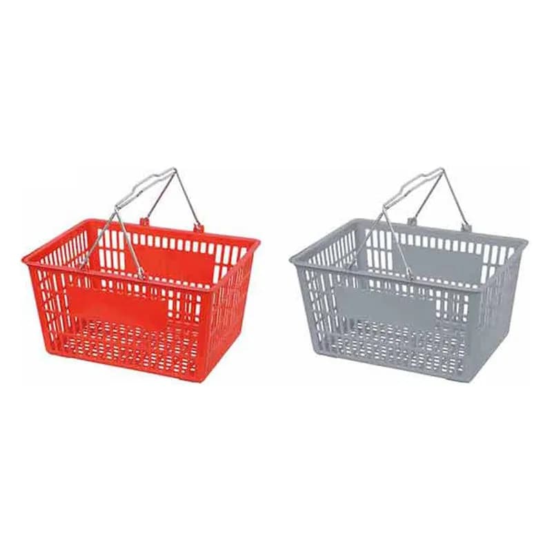 Metal qulplu plastik alış-veriş səbəti, 400 x 290 x 210 mm, şəkil 1