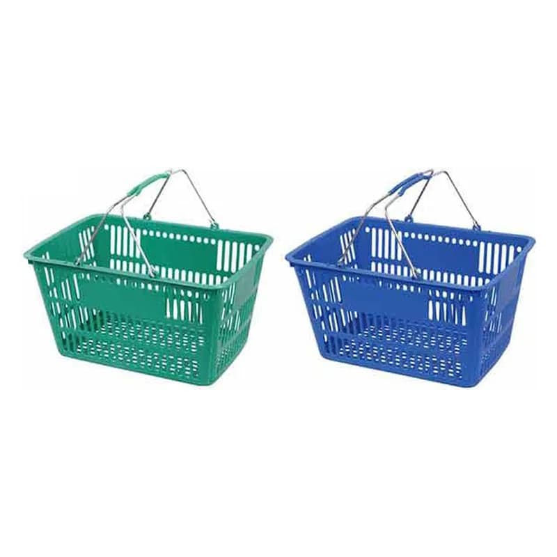 Metal qulplu plastik alış-veriş səbəti, 480 x 330 x 265 mm, şəkil 1