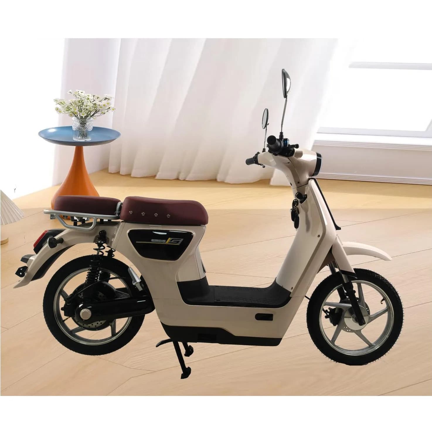 Retro elektrik moped, 800 Vt, telli təkərlər, şəkil 1