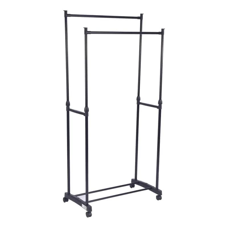 Təkərli paltar asılqanı, iki tirli, 80 x 43 x 160 sm, şəkil 1