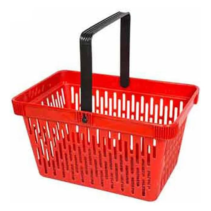 Tək qulplu plastik alış-veriş səbəti, uzun yarıqlı, 445 x 285 x 250 mm, şəkil 1