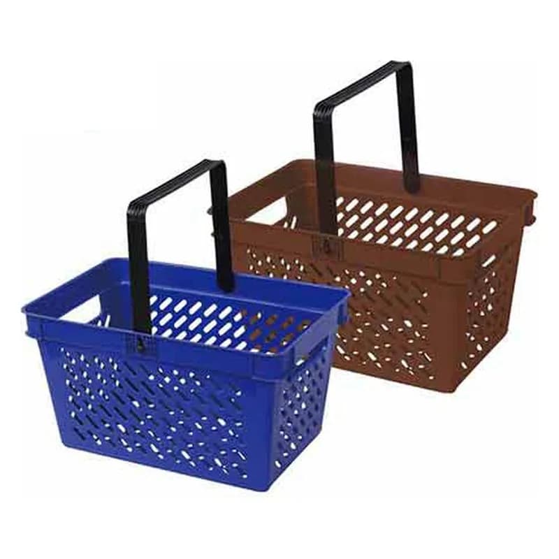 Tək qulplu plastik alış-veriş səbəti, kvadrat deşikli, 445 x 285 x 250 mm, şəkil 1