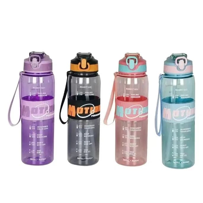 İdman su qabı, şəffaf, qayışlı, 800 / 1000 ml, şəkil 1