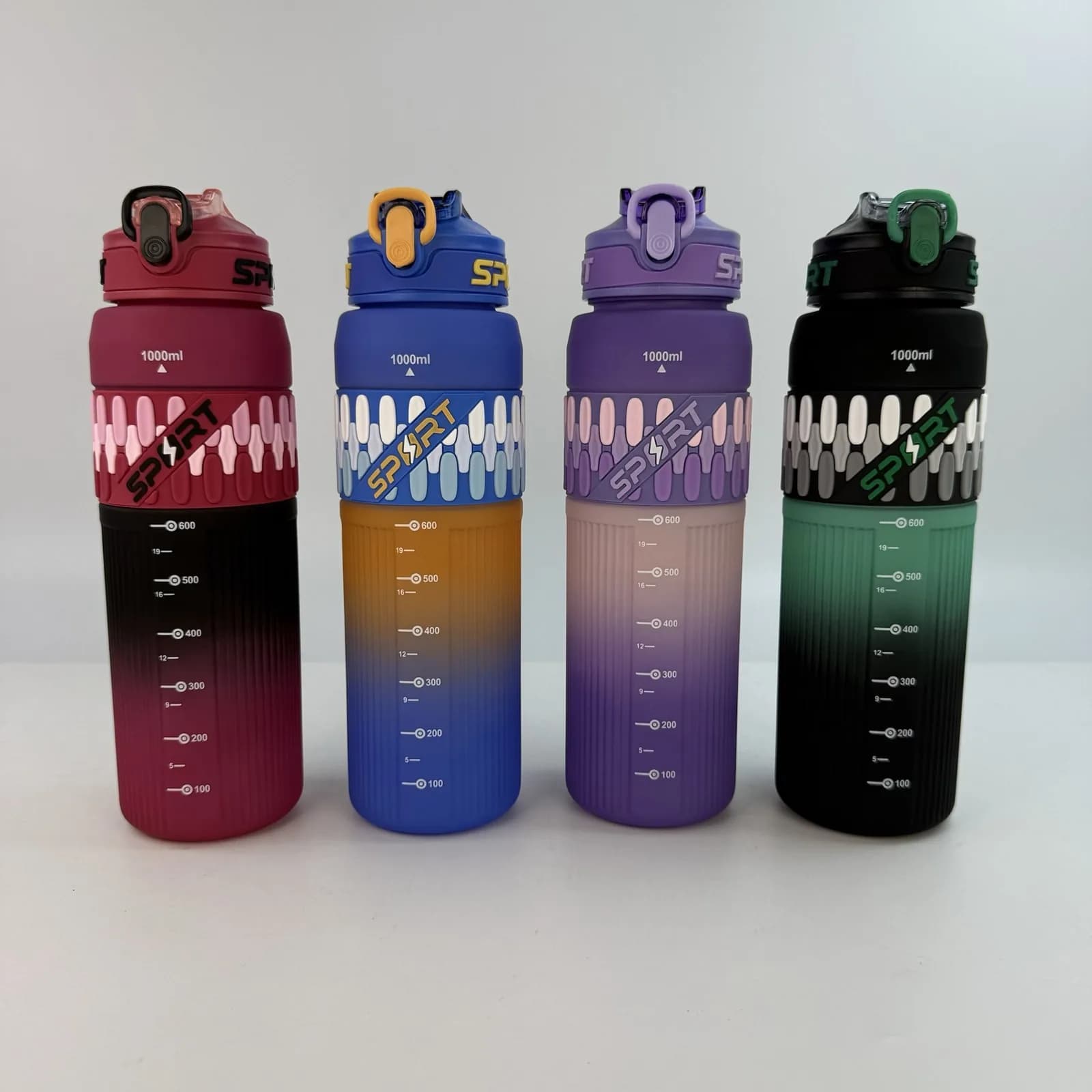 İdman su qabı, rəng keçidli, rəngli, 800 / 1000 ml, şəkil 1